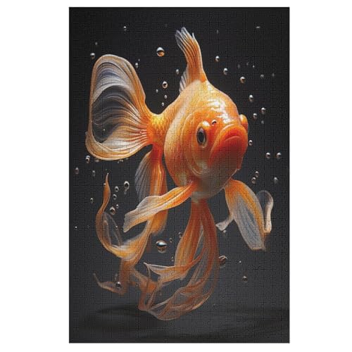 Fish Holzpuzzle 1000 Teile, Knobelspiele Für Erwachsene, Teenager, Puzzles Unmögliche - Kinder Puzzle Zimmer Deko 78×53cm von LLLBBB