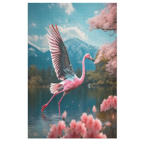 Flamingo Puzzle 1000 Teile, Holzpuzzle Für Erwachsene Kinder, Impossible Puzzles, Geschicklichkeitsspiel Für Die Ganze Familie 78×53cm von LLLBBB