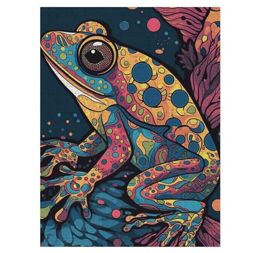 Frosch 1000 Teile Puzzles Für Erwachsene Holzpuzzle Familienpuzzlespiel Stressabbau-Puzzle Für Kinder Ab 12 Jahren 55×41cm von LLLBBB