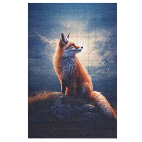 Fuchs 1000 Teile Puzzles, Wood Craft, Hochwertiges Modernes Puzzle, DIY, Für Erwachsene Und Kinder Ab 12 Jahren, 78×53cm von LLLBBB