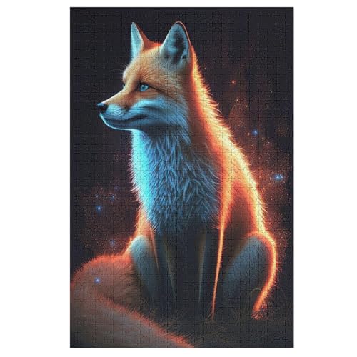 Fuchs Holzpuzzle 1000 Teile Klassische Puzzles Erwachsene Kinder Puzzle DIY Kit Holzspielzeug Einzigartiges Geschenk 78×53cm von LLLBBB