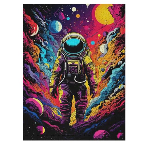 Für Erwachsene 1000-Teiliges Astronaut -Puzzles, Holzbrett-Puzzle, Für Kinder, Geschenke, 55×41cm von LLLBBB