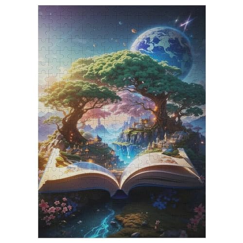Für Erwachsene 300-Teiliges Buch -Puzzles, Holzbrett-Puzzle, Für Kinder, Geschenke, 42×30cm von LLLBBB
