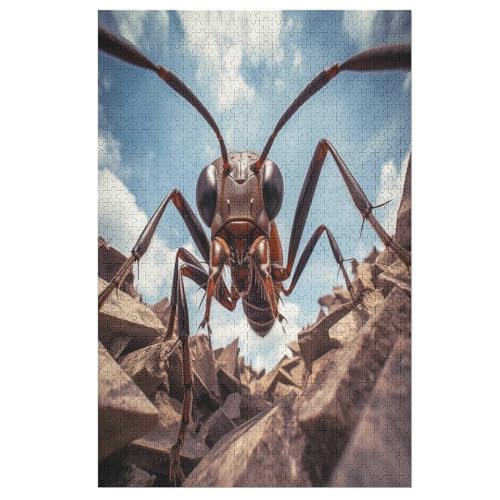 Für Erwachsene 1000-Teiliges Praying Gottesanbeterin -Puzzles, Holzbrett-Puzzle, Für Kinder, Geschenke, 78×53cm von LLLBBB