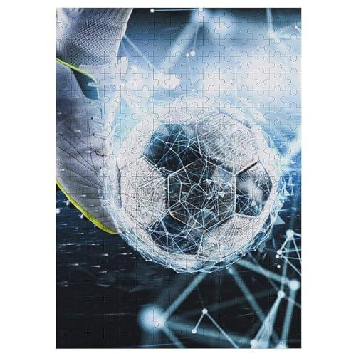 Fußball Sport Holzpuzzle 300 Teile Klassische Puzzles Erwachsene Kinder Puzzle DIY Kit Holzspielzeug Einzigartiges Geschenk 42×30cm von LLLBBB