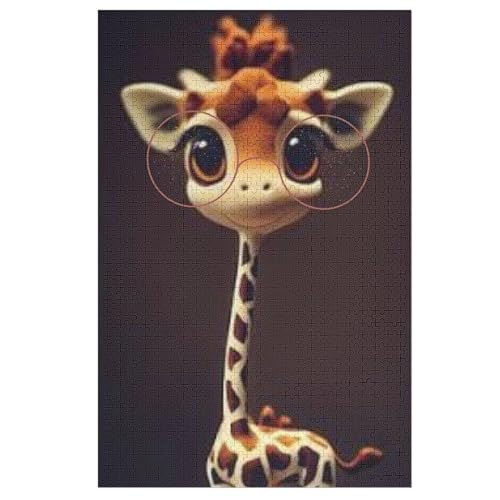 Giraffe Puzzle 1000 Teile, Holzpuzzle Herausforderndes Geschicklichkeitsspiel Für Die Ganze Familie, Kinder Erwachsenenpuzzle Ab 12 Jahren 78×53cm von LLLBBB