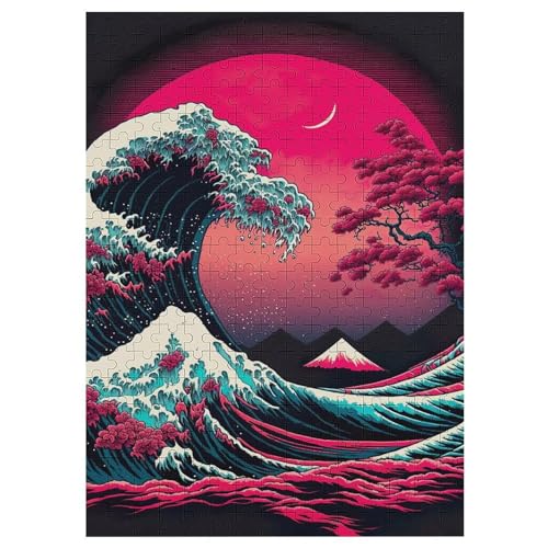 Große Welle Strand Sonnenuntergang Puzzles 300 Teile Für Jugendliche Kreatives Holzpuzzlespielzeug Familienspiel Schwierigkeitsgrad Herausforderungspuzzles 42×30cm Große Welle Strand Sonnenuntergang Puzzles 300 Teile Für Jugendliche Kreatives Holzpuzzlespielzeug Familienspiel Schwierigkeitsgrad Herausforderungspuzzles 42×30cm von LLLBBB