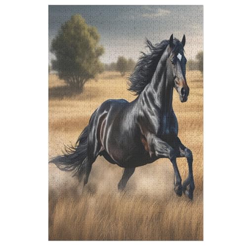 Holzpuzzle Horse Puzzle 1000 Teile Erwachsene Klassische Pädagogisches Spielzeug Kinder Lernspiel Herausforderndes Puzzles 78×53cm von LLLBBB