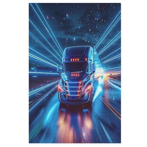 Holzpuzzle LKW Puzzle 1000 Teile Erwachsene Klassische Pädagogisches Spielzeug Kinder Lernspiel Herausforderndes Puzzles 78×53cm von LLLBBB