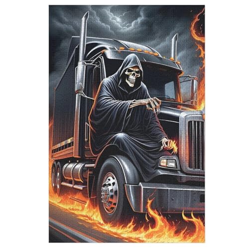 Holzpuzzle LKW Puzzle 1000 Teile Erwachsene Klassische Pädagogisches Spielzeug Kinder Lernspiel Herausforderndes Puzzles 78×53cm von LLLBBB