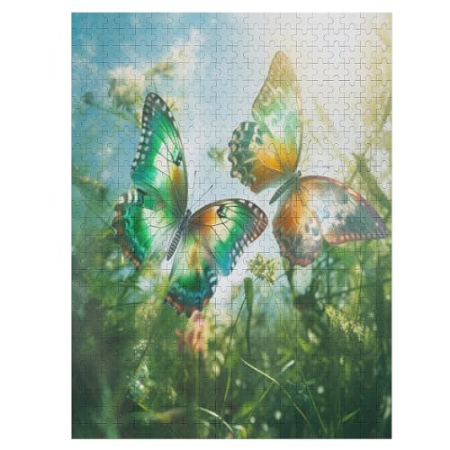 Holzpuzzle Schmetterling Puzzle 1000 Teile Erwachsene Klassische Pädagogisches Spielzeug Kinder Lernspiel Herausforderndes Puzzles 55×41cm von LLLBBB