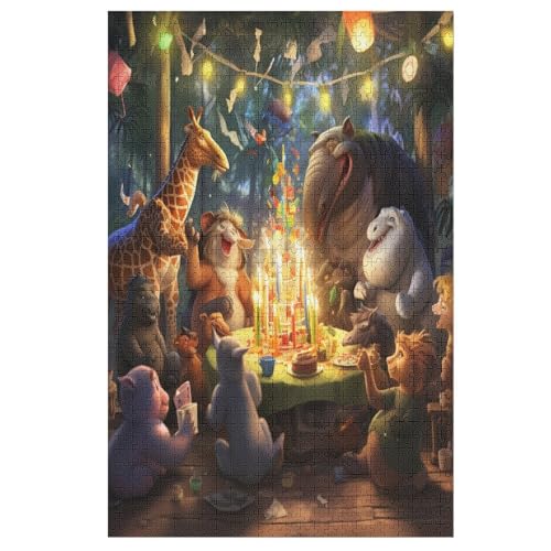 Holzpuzzle Tierparty Puzzle 1000 Teile Erwachsene Klassische Pädagogisches Spielzeug Kinder Lernspiel Herausforderndes Puzzles 78×53cm Holzpuzzle Tierparty Puzzle 1000 Teile Erwachsene Klassische Pädagogisches Spielzeug Kinder Lernspiel Herausforderndes Puzzles 78×53cm von LLLBBB