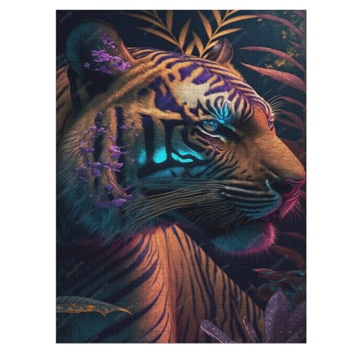 Holzpuzzles 500 Teile Bunter Abstrakter Tiger -Puzzle Für Jungen Und Mädchen, Schwierigkeitsgrad, Lernspiele, Familienspielzeug 55×41cm Holzpuzzles 500 Teile Bunter Abstrakter Tiger -Puzzle Für Jungen Und Mädchen, Schwierigkeitsgrad, Lernspiele, Familienspielzeug 55×41cm von LLLBBB