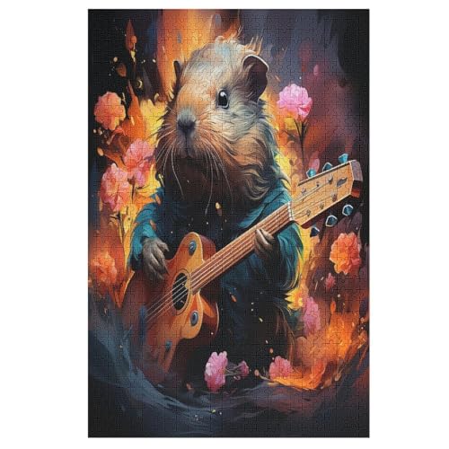 Holzpuzzles 1000 Teile Hamster -Puzzle Für Jungen Und Mädchen, Schwierigkeitsgrad, Lernspiele, Familienspielzeug 78×53cm von LLLBBB