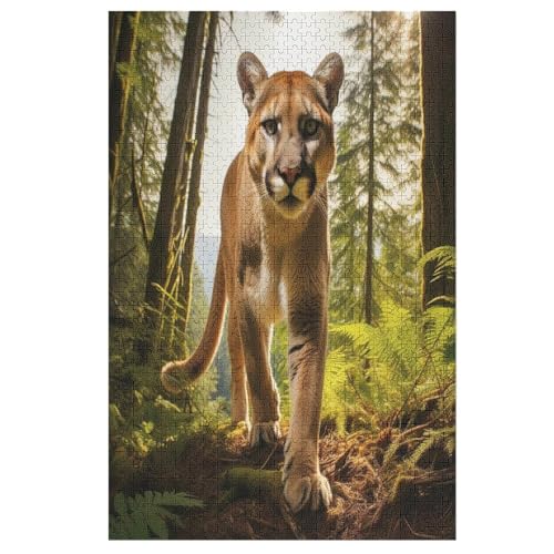 Holzpuzzles 1000 Teile Löwe -Puzzle Für Jungen Und Mädchen, Schwierigkeitsgrad, Lernspiele, Familienspielzeug 78×53cm von LLLBBB