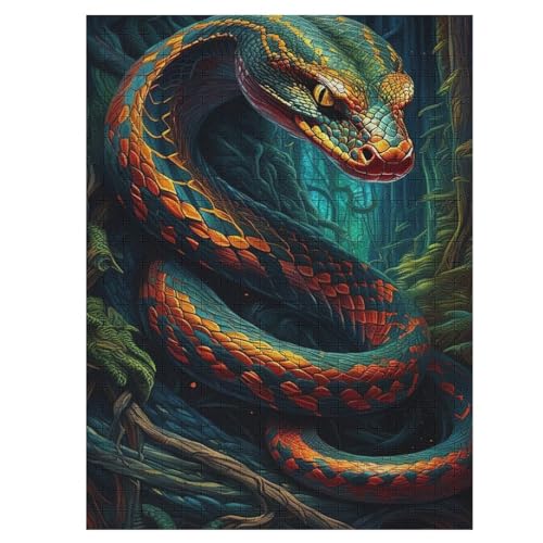 Holzpuzzles 1000 Teile Schlange -Puzzle Für Jungen Und Mädchen, Schwierigkeitsgrad, Lernspiele, Familienspielzeug 55×41cm Holzpuzzles 1000 Teile Schlange -Puzzle Für Jungen Und Mädchen, Schwierigkeitsgrad, Lernspiele, Familienspielzeug 55×41cm von LLLBBB