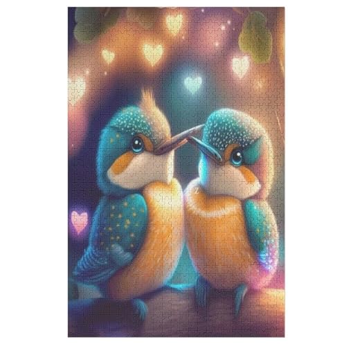 Holzpuzzles 1000 Teile Vögelchen -Puzzle Für Jungen Und Mädchen, Schwierigkeitsgrad, Lernspiele, Familienspielzeug 78×53cm von LLLBBB