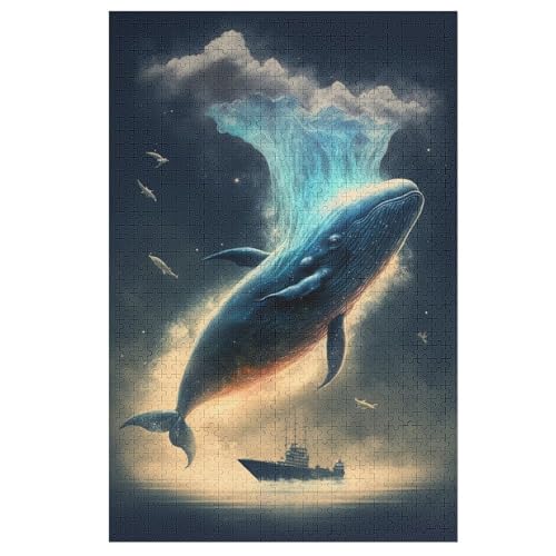 Holzpuzzles 1000 Teile Wal -Puzzle Für Jungen Und Mädchen, Schwierigkeitsgrad, Lernspiele, Familienspielzeug 78×53cm von LLLBBB