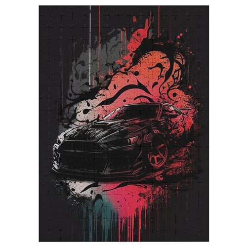 Holzpuzzles 300 Teile Sportwagen -Puzzle Für Jungen Und Mädchen, Schwierigkeitsgrad, Lernspiele, Familienspielzeug 42×30cm von LLLBBB