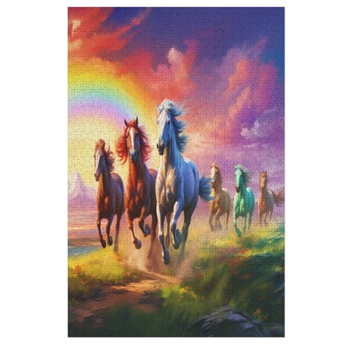 Horse -Puzzle, 1000 Teile,Holzpuzzle Für Erwachsene Kinder, Lustiges Spielzeug, Denkspiel, Bildungsspiel, 78×53cm von LLLBBB