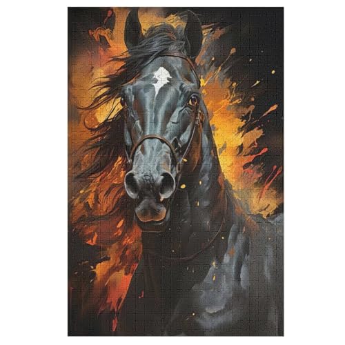 Horse-Puzzlespiel Aus Holz, 1000 Puzzleteile, Puzzle Für Teenager Und Erwachsene, Kreatives Spielzeug, Puzzles, 78×53cm von LLLBBB