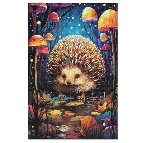 Igel -Puzzle, 1000 Teile,Holzpuzzle Für Erwachsene Kinder, Lustiges Spielzeug, Denkspiel, Bildungsspiel, 78×53cm von LLLBBB