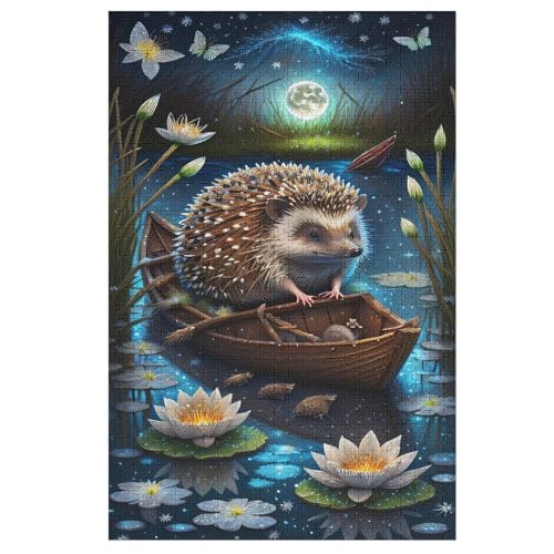 Igel Puzzles 1000 Teile Erwachsener Kniffel Spaß Für Die Ganze Familie, Holzpuzzle Kinder Erwachsene, Impossible Puzzle Schwer 78×53cm von LLLBBB