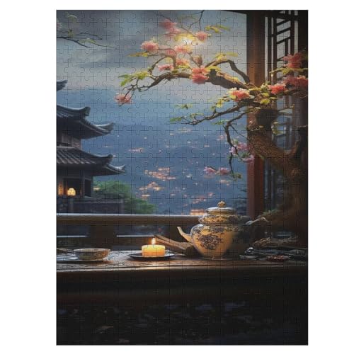 Japan Style Holzpuzzle 500 Teile Klassische Puzzles Erwachsene Kinder Puzzle DIY Kit Holzspielzeug Einzigartiges Geschenk 55×41cm von LLLBBB