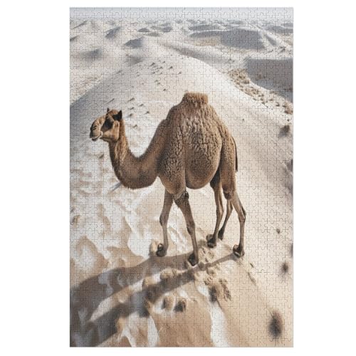 Kamel Holzpuzzle 1000 Teile, Knobelspiele Für Erwachsene, Teenager, Puzzles Unmögliche - Kinder Puzzle Zimmer Deko 78×53cm von LLLBBB