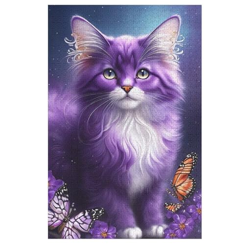 Katze -Puzzle, 1000 Teile,Holzpuzzle Für Erwachsene Kinder, Lustiges Spielzeug, Denkspiel, Bildungsspiel, 78×53cm von LLLBBB