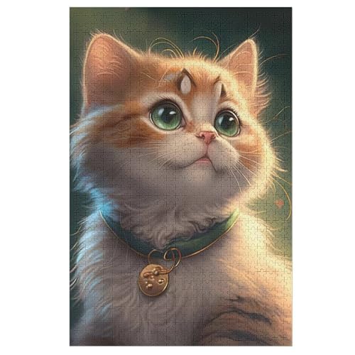 Katze Puzzles 1000 Teile Erwachsener Kniffel Spaß Für Die Ganze Familie, Holzpuzzle Kinder Erwachsene, Impossible Puzzle Schwer 78×53cm von LLLBBB