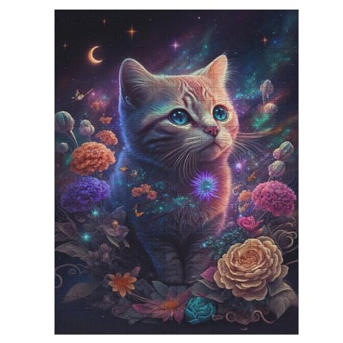 Katze und Blume Puzzle 1000 Teile, Holzpuzzle Für Erwachsene Kinder, Impossible Puzzles, Geschicklichkeitsspiel Für Die Ganze Familie 55×41cm Katze und Blume Puzzle 1000 Teile, Holzpuzzle Für Erwachsene Kinder, Impossible Puzzles, Geschicklichkeitsspiel Für Die Ganze Familie 55×41cm von LLLBBB