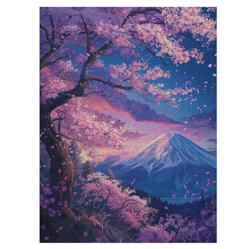 Kirschbaumkunst Japan Holzpuzzle 500 Teile Klassische Puzzles Erwachsene Kinder Puzzle DIY Kit Holzspielzeug Einzigartiges Geschenk 55×41cm von LLLBBB