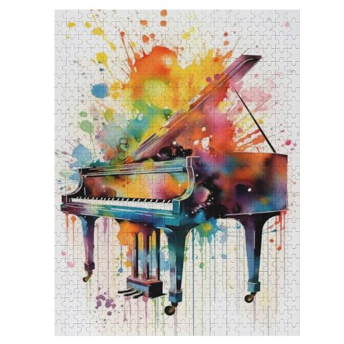 Klavier Holzpuzzle 500 Teile Klassische Puzzles Erwachsene Kinder Puzzle DIY Kit Holzspielzeug Einzigartiges Geschenk 55×41cm von LLLBBB