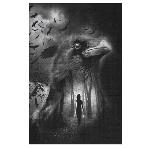 Krähe Holzpuzzle 1000 Teile Klassische Puzzles Erwachsene Kinder Puzzle DIY Kit Holzspielzeug Einzigartiges Geschenk 78×53cm Krähe Holzpuzzle 1000 Teile Klassische Puzzles Erwachsene Kinder Puzzle DIY Kit Holzspielzeug Einzigartiges Geschenk 78×53cm von LLLBBB