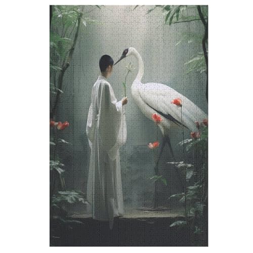 Kran Holzpuzzle 1000 Teile Klassische Puzzles Erwachsene Kinder Puzzle DIY Kit Holzspielzeug Einzigartiges Geschenk 78×53cm von LLLBBB