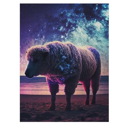Kuh 1000 Teile Puzzles Für Erwachsene Holzpuzzle Familienpuzzlespiel Stressabbau-Puzzle Für Kinder Ab 12 Jahren 55×41cm von LLLBBB