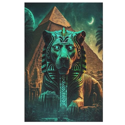 Löwe Holzpuzzle 1000 Teile Klassische Puzzles Erwachsene Kinder Puzzle DIY Kit Holzspielzeug Einzigartiges Geschenk 78×53cm von LLLBBB