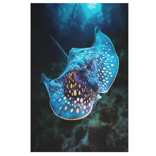 Mantarochen Holzpuzzle 1000 Teile Klassische Puzzles Erwachsene Kinder Puzzle DIY Kit Holzspielzeug Einzigartiges Geschenk 78×53cm von LLLBBB