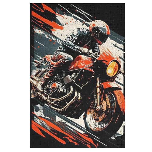 Motorrad Holzpuzzle 1000 Teile Klassische Puzzles Erwachsene Kinder Puzzle DIY Kit Holzspielzeug Einzigartiges Geschenk 78×53cm von LLLBBB