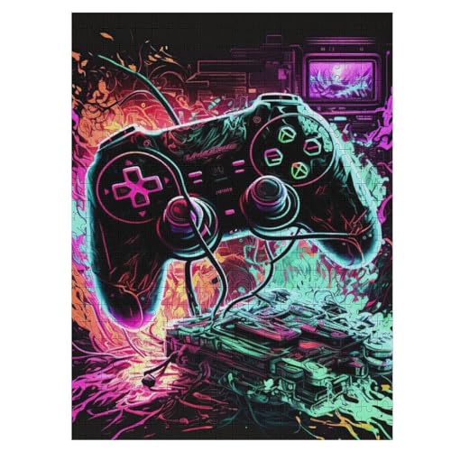 Neon Gamepad 1000 Teile Puzzles Für Erwachsene Holzpuzzle Familienpuzzlespiel Stressabbau-Puzzle Für Kinder Ab 12 Jahren 55×41cm Neon Gamepad 1000 Teile Puzzles Für Erwachsene Holzpuzzle Familienpuzzlespiel Stressabbau-Puzzle Für Kinder Ab 12 Jahren 55×41cm von LLLBBB