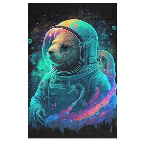 Otter Astronaut -Puzzle, 1000 Teile,Holzpuzzle Für Erwachsene Kinder, Lustiges Spielzeug, Denkspiel, Bildungsspiel, 78×53cm Otter Astronaut -Puzzle, 1000 Teile,Holzpuzzle Für Erwachsene Kinder, Lustiges Spielzeug, Denkspiel, Bildungsspiel, 78×53cm von LLLBBB