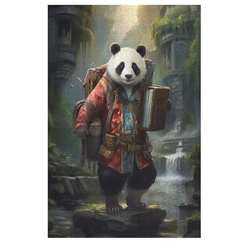 Panda Holzpuzzle 1000 Teile Klassische Puzzles Erwachsene Kinder Puzzle DIY Kit Holzspielzeug Einzigartiges Geschenk 78×53cm von LLLBBB