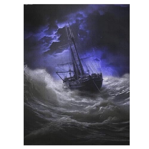 Piratenschiff,Boat 500 Teile Puzzles, Wood Craft, Hochwertiges Modernes Puzzle, DIY, Für Erwachsene Und Kinder Ab 12 Jahren, 55×41cm von LLLBBB