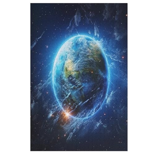 Planet Puzzles 1000 Teile Erwachsener Kniffel Spaß Für Die Ganze Familie, Holzpuzzle Kinder Erwachsene, Impossible Puzzle Schwer 78×53cm von LLLBBB