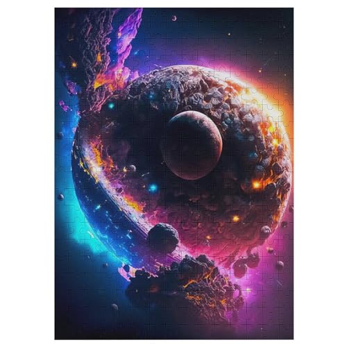 Planet Sternenhimmel Holzpuzzle 300 Teile Klassische Puzzles Erwachsene Kinder Puzzle DIY Kit Holzspielzeug Einzigartiges Geschenk 42×30cm von LLLBBB