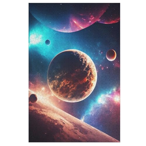 Planet Sternenhimmel Holzpuzzle - 1000 Teiliges Jigsaw Knobelspiel - Puzzle Für Erwachsene & Kinder - Outdoor & Reisespielzeug 78×53cm von LLLBBB