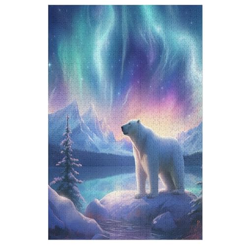 Polar Bär 1000 Teile Puzzles Für Erwachsene, Impossible Puzzle, Geschicklichkeitsspiel Für Die Ganze Familie, Kinder Holzpuzzle 78×53cm von LLLBBB