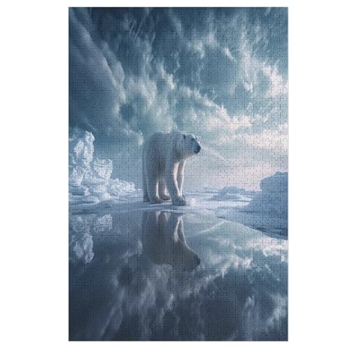 Polar Bär 1000 Teile Puzzles Für Erwachsene, Impossible Puzzle, Geschicklichkeitsspiel Für Die Ganze Familie, Kinder Holzpuzzle 78×53cm von LLLBBB
