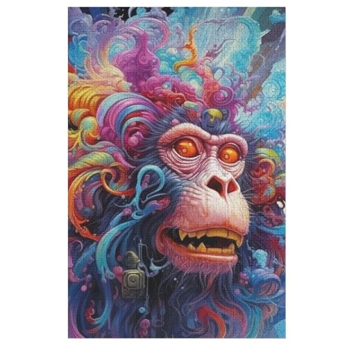 Puzzle AFFE, 1000 Puzzleteile Für Kinder, Holzpuzzles, Geeignet Für Erwachsene Lernspiel, 78×53cm von LLLBBB